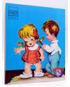 Contracubierta de PINTORES TORAY SERIE G 11. NIÑO PINTANDO NIÑA (Rosa Galcerán) Toray 1986