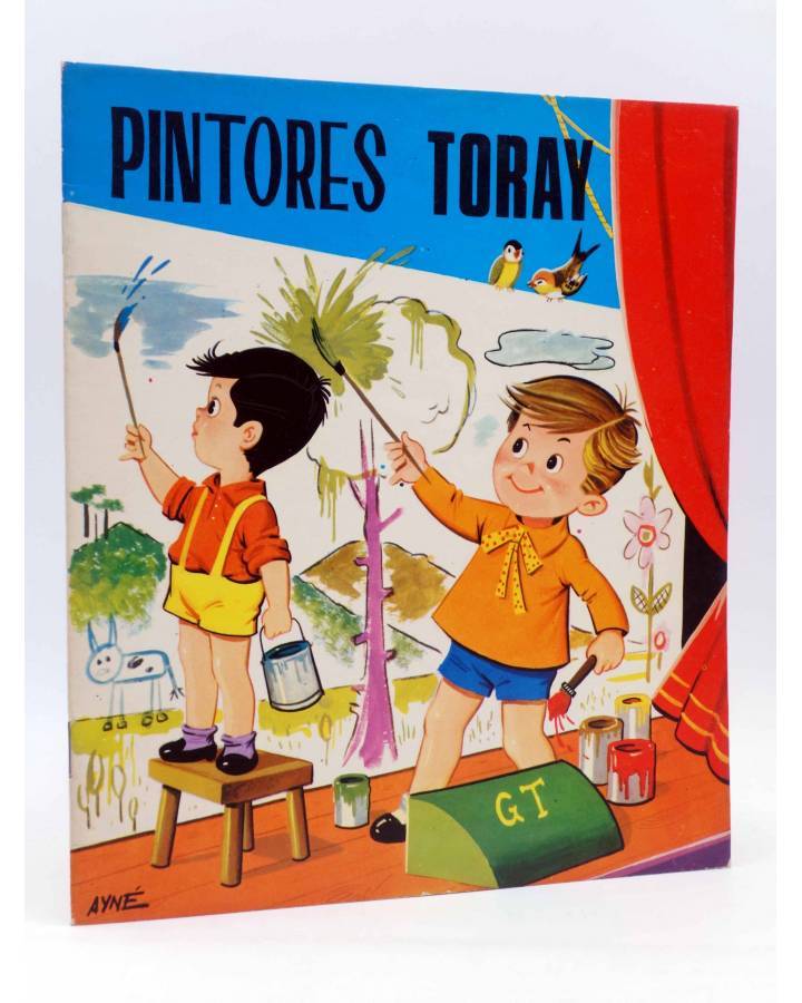 Cubierta de PINTORES TORAY SERIE G 15. DOS NIÑOS PINTANDO EN UN ESCENARIO (Antonio Ayné) Toray 1973
