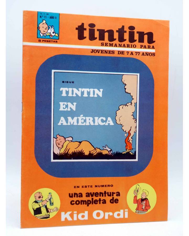 Cubierta de TINTÍN SEMANARIO PARA JÓVENES 11. SIGUE TINTÍN EN AMÉRICA (Vvaa) Zendrera 1968