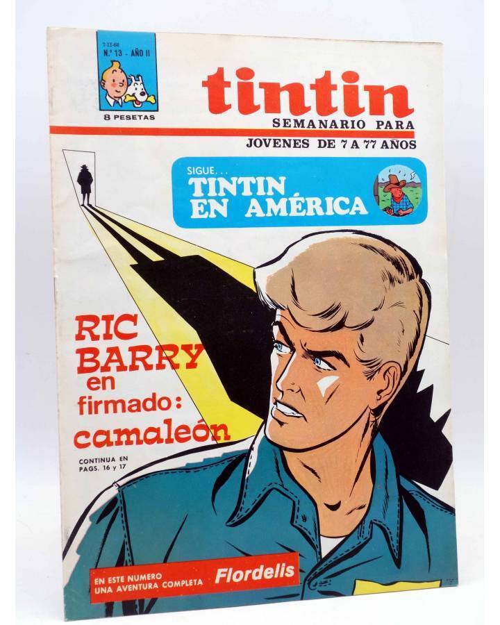 Cubierta de TINTÍN SEMANARIO PARA JÓVENES 13. SIGUE TINTÍN EN AMÉRICA / RICK BARRY (Vvaa) Zendrera 1968
