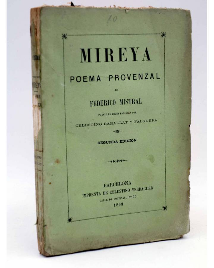 Cubierta de MIREYA. POEMA PROVENZAL (Federico Mistral) Celestino Verdaguer 1868