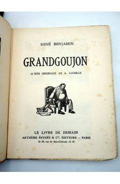 Muestra 2 de LE LIVRE DE DEMAIN XXXII. GRANDGOUJON (René Benjamin / A. Roubille) Artheme Fayard 1925