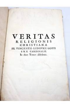 Muestra 2 de VERITAS RELIGIONIS CHRISTIANAE. TOMO 1 (Fr. Vincentii Ludovico Gotti) Venetiis 1750