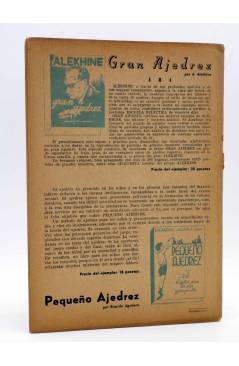 Contracubierta de AJEDREZ ESPAÑOL AÑO VII Nº 74. REVISTA MENSUAL. FEBRERO (Vvaa) FEDA 1948