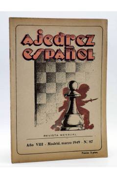 Cubierta de AJEDREZ ESPAÑOL AÑO VII Nº 87. REVISTA MENSUAL. MARZO (Vvaa) FEDA 1949