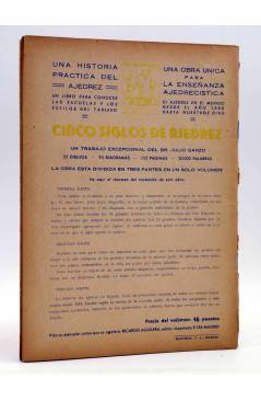 Contracubierta de AJEDREZ ESPAÑOL AÑO VII Nº 91-92. REVISTA MENSUAL. JULIO AGOSTO (Vvaa) FEDA 1949