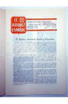 Muestra 2 de EL AJEDREZ ESPAÑOL AÑO II Nº 15. REVISTA MENSUAL. NOVIEMBRE (Vvaa) FEDA 1956