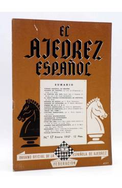 Cubierta de EL AJEDREZ ESPAÑOL AÑO III Nº 17. REVISTA MENSUAL. ENERO (Vvaa) FEDA 1957