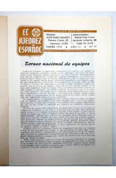 Muestra 2 de EL AJEDREZ ESPAÑOL AÑO III Nº 17. REVISTA MENSUAL. ENERO (Vvaa) FEDA 1957