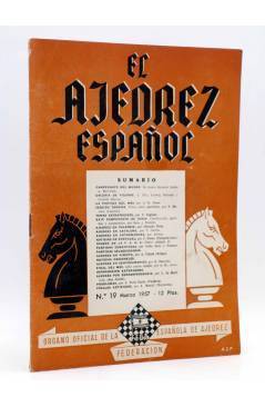Cubierta de EL AJEDREZ ESPAÑOL AÑO III Nº 19. REVISTA MENSUAL. MARZO (Vvaa) FEDA 1957
