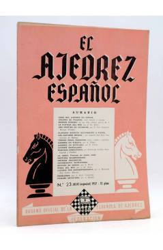 Cubierta de EL AJEDREZ ESPAÑOL AÑO III Nº 23. REVISTA MENSUAL. JULIO - ESPECIAL (Vvaa) FEDA 1957