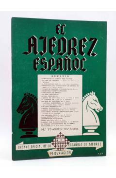 Cubierta de EL AJEDREZ ESPAÑOL AÑO III Nº 24. REVISTA MENSUAL. AGOSTO (Vvaa) FEDA 1957