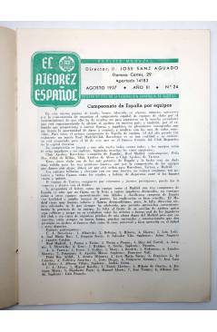 Muestra 2 de EL AJEDREZ ESPAÑOL AÑO III Nº 24. REVISTA MENSUAL. AGOSTO (Vvaa) FEDA 1957