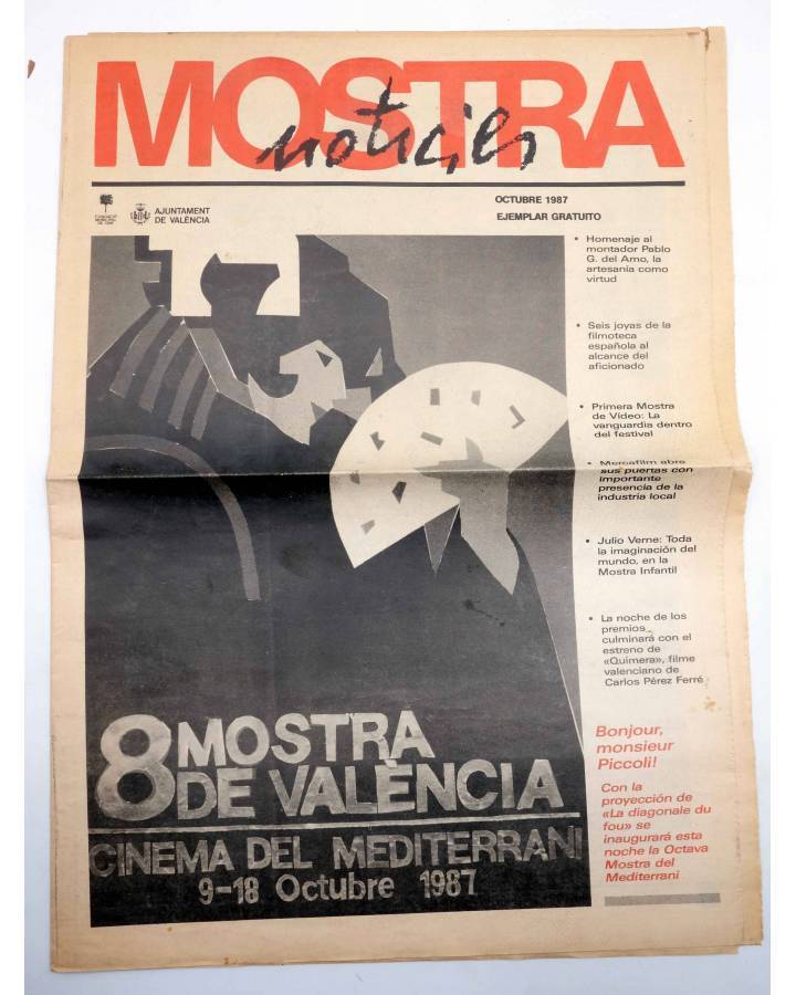 Cubierta de PERIÓDICO MOSTRA NOTICIES OCTUBRE 1987. 8 MOSTRA DE VALENCIA CINEMA DEL MEDITERRANI (Vvaa) 1987