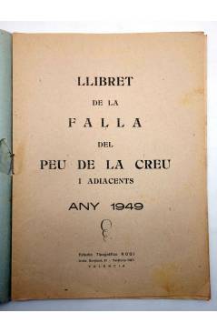 Muestra 1 de LLIBRET DE LA FALLA. DEL PEU DE LA CREU I ADIACENTS (Vvaa) Valencia 1949. FALLAS VALENCIA