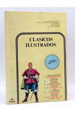 Contracubierta de CLASICOS ILUSTRADOS 5. EL SEÑOR DE BALANTRY (Rl Stevenson / J.M. Ortiz) Valenciana 1984