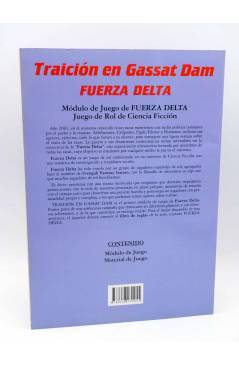 Contracubierta de TRAICIÓN EN GASSAT DAM FUERZA DELTA. JUEGO DE ROL (Jorge Barquín / Alberto Arraiza) Miraguano 1992