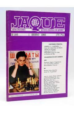 Cubierta de JAQUE REVISTA ESPAÑOLA DE AJEDREZ 166 (Vvaa) Caisa 1985