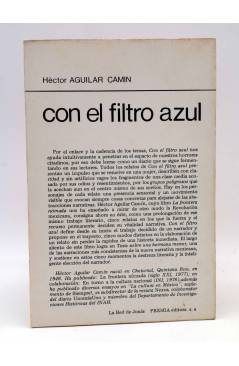 Contracubierta de LA RED DE JONAS. CON EL FILTRO AZUL (H. Aguilar Camin) Premia 1979