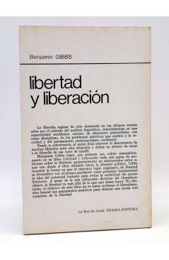 Contracubierta de LA RED DE JONAS. LIBERTAD Y LIBERACIÓN (Benjamin Gibbs) Premia 1980