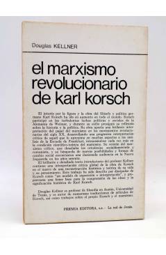 Contracubierta de LA RED DE JONAS. EL MARXISMO REVOLUCIONARIO DE KARL KORSCH (Douglas Kellner) Premia 1981