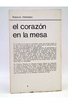 Contracubierta de LA RED DE JONAS. EL CORAZÓN EN LA MESA (Roberto Paramo) Premia 1981