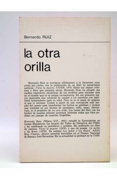 Contracubierta de LA RED DE JONAS. LA OTRA ORILLA (Bernardo Ruiz) Premia 1980