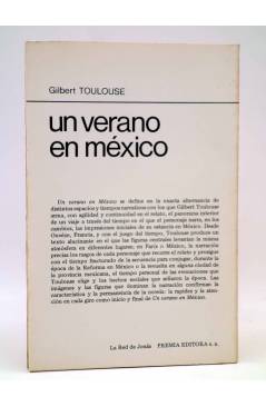Contracubierta de LA RED DE JONAS. UN VERANO EN MÉXICO (Gilbert Toulouse) Premia 1979