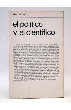 Contracubierta de LA RED DE JONAS. EL POLÍTICO Y EL CIENTÍFICO (Max Weber) Premia 1981