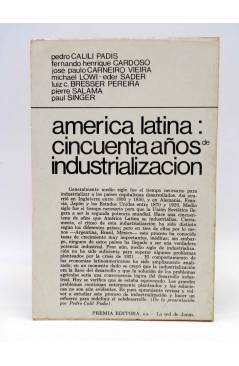 Contracubierta de LA RED DE JONAS. AMÉRICA LATINA: 50 AÑOS DE INDUSTRIALIZACIÓN (Vvaa) Premia 1978