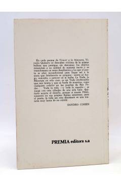 Contracubierta de LIBROS DEL BICHO 35. VENCER A LA BLANCURA (Vicente Quirarte) Premia 1982