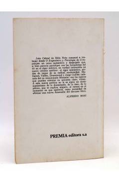 Contracubierta de LIBROS DEL BICHO 45. INGENIERO DE CUCHILLOS (Joao Cabral) Premia 1982