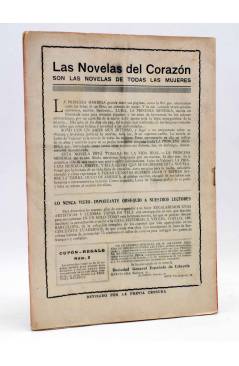 Contracubierta de LAS NOVELAS DEL CORAZÓN. LA PRINCESA MENDIGA 2 (Hugo De América) Vecchi Circa 1920