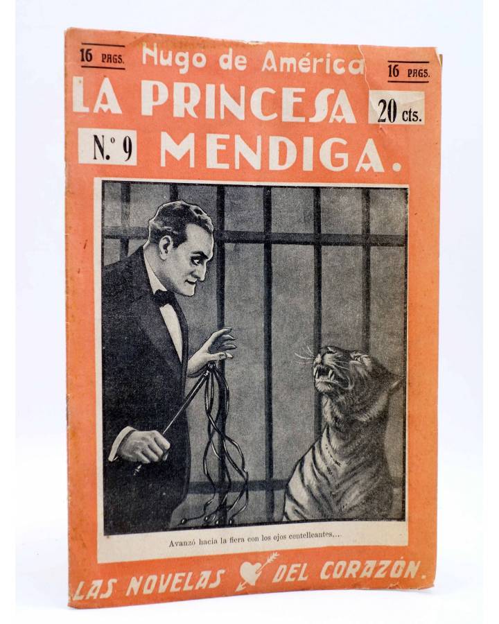 Cubierta de LAS NOVELAS DEL CORAZÓN. LA PRINCESA MENDIGA 9 (Hugo De América) Vecchi Circa 1920