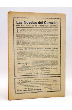 Contracubierta de LAS NOVELAS DEL CORAZÓN. LA PRINCESA MENDIGA 25 (Hugo De América) Vecchi Circa 1920