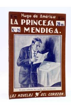 Cubierta de LAS NOVELAS DEL CORAZÓN. LA PRINCESA MENDIGA 28 (Hugo De América) Vecchi Circa 1920