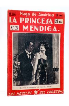 Cubierta de LAS NOVELAS DEL CORAZÓN. LA PRINCESA MENDIGA 29 (Hugo De América) Vecchi Circa 1920