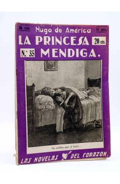 Cubierta de LAS NOVELAS DEL CORAZÓN. LA PRINCESA MENDIGA 35 (Hugo De América) Vecchi Circa 1920