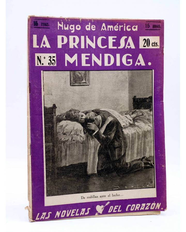 Cubierta de LAS NOVELAS DEL CORAZÓN. LA PRINCESA MENDIGA 35 (Hugo De América) Vecchi Circa 1920