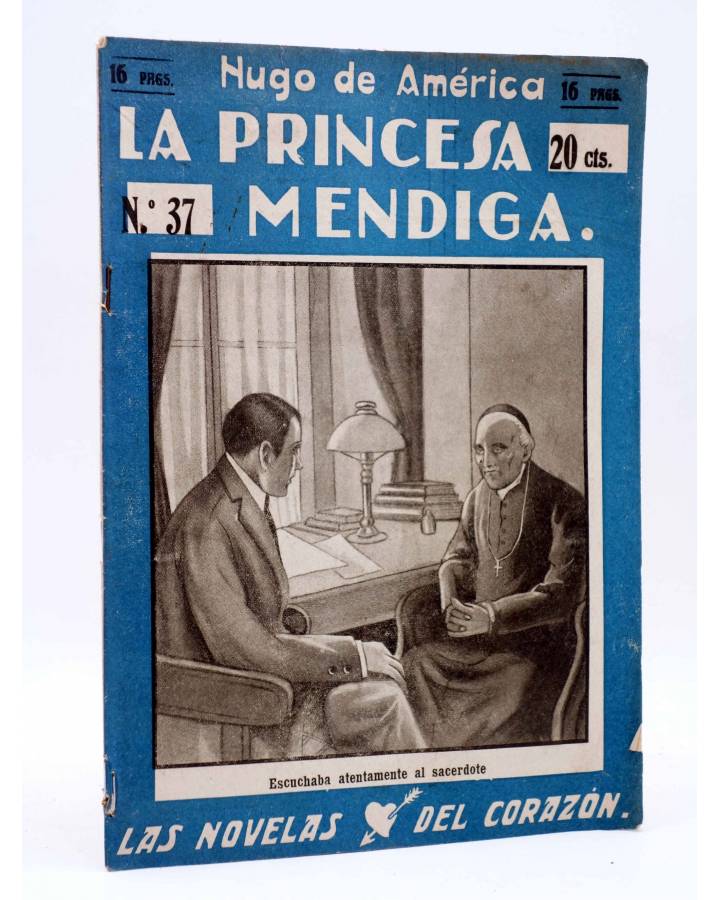 Cubierta de LAS NOVELAS DEL CORAZÓN. LA PRINCESA MENDIGA 37 (Hugo De América) Vecchi Circa 1920