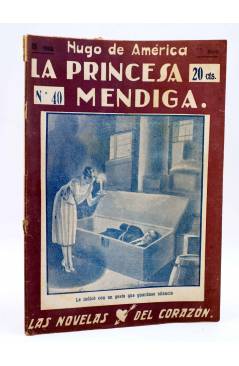 Cubierta de LAS NOVELAS DEL CORAZÓN. LA PRINCESA MENDIGA 40 (Hugo De América) Vecchi Circa 1920