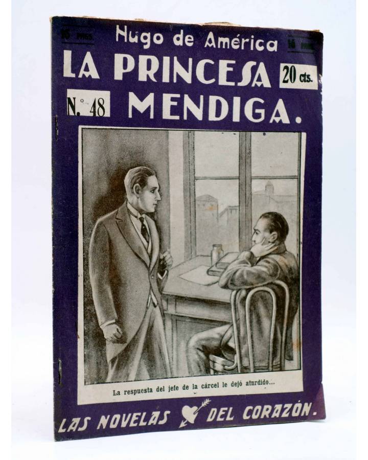 Cubierta de LAS NOVELAS DEL CORAZÓN. LA PRINCESA MENDIGA 48 (Hugo De América) Vecchi Circa 1920