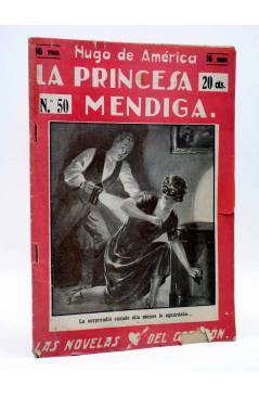 Cubierta de LAS NOVELAS DEL CORAZÓN. LA PRINCESA MENDIGA 50 (Hugo De América) Vecchi Circa 1920
