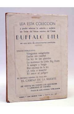 Contracubierta de MEMORIAS DE BUFFALO BILL 8. EL AMOR AL PELIGRO (E.G. Espinosa / A. López Rubio) Gemas 1946