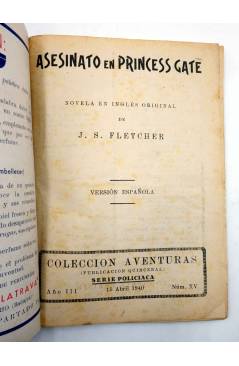 Muestra 1 de COLECCIÓN AVENTURAS - POLICIACA 15. ASESINATO EN EL PRINCESS GATE (J.S. Fletcher) Marisal 1940