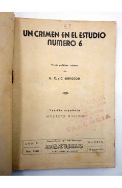 Muestra 1 de COLECCIÓN AVENTURAS - POLICIACA 67. UN CRIMEN EN EL ESTUDIO Nº 6 (A.C. Y Edington) Marisal 1941