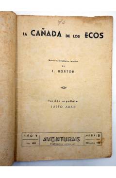 Muestra 1 de COLECCIÓN AVENTURAS - EMOCIÓN 70. LA CAÑADA DE LOS ECOS (R.J. Horton) Marisal 1941