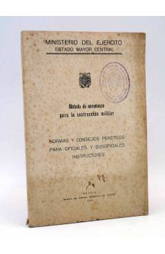 Cubierta de NORMAS Y CONSEJOS PRÁCTICOS PARA OFICIALES Y SUBOFICIALES INSTRUCTORES. Ministerio del Ejército 1951