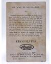 Contracubierta de CROMO GIL BLAS DE SANTILLANA XI. Chocolates Amatller Circa 1930