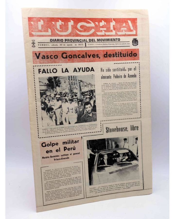 Cubierta de LUCHA. DIARIO PROVINCIAL DEL MOVIMIENTO. TERUEL 30 DE AGOSTO DE 1975 (Vvaa) Lucha 1975. FALANGE